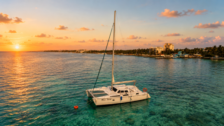 Belize Sunset Catamaran Drinks Ceviche and Ocean Views