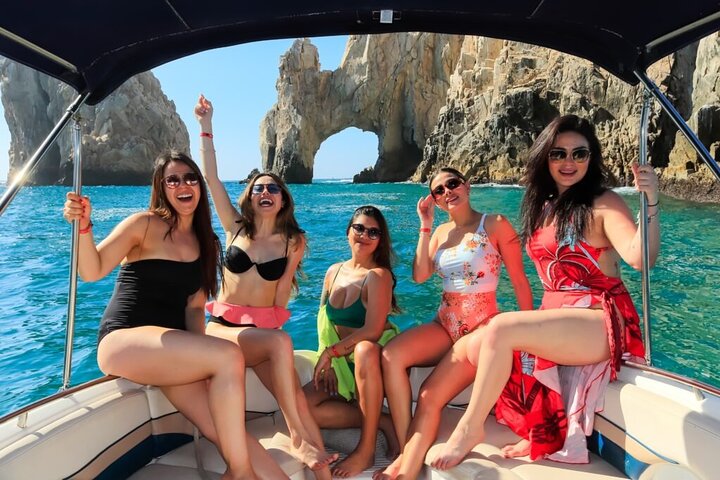 Cruise past the iconic Cabo Arch and enjoy the sun and sights on your private yacht tour!