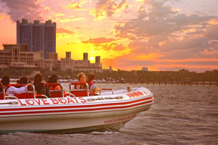 Chase the sunset to the Atlantis! Hold on tight for the thrilling Dubai Speedboat: Thrill Ride to Atlantis & Burj Al Arab and get incredible sunset views of the city's icons from the water!