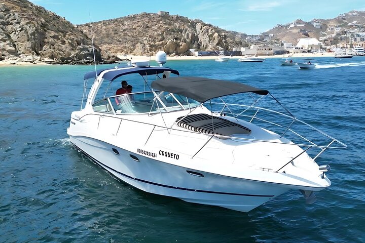 Cruise past the iconic Cabo Arch in ultimate luxury aboard your private yacht charter.