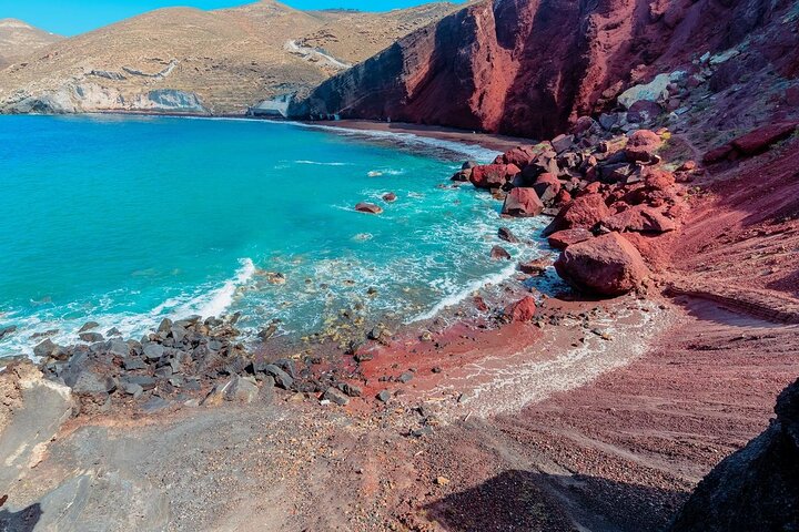 The spectacular Red beach in Santorini