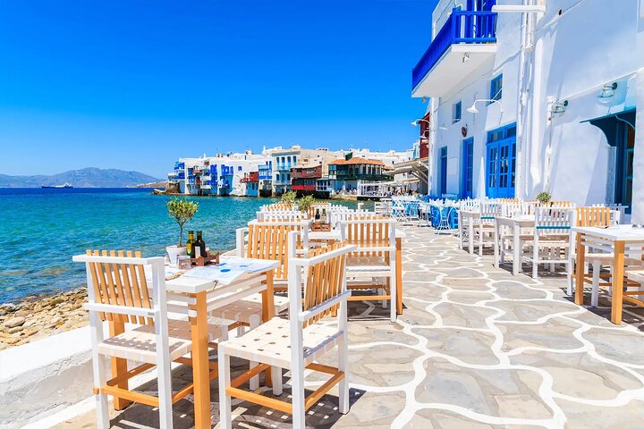 Walking to Little Venice in Mykonos