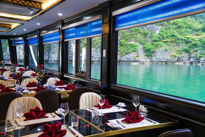 Best Seller Halong Luxury Day Cruise: Buffet Lunch & Sunset Party