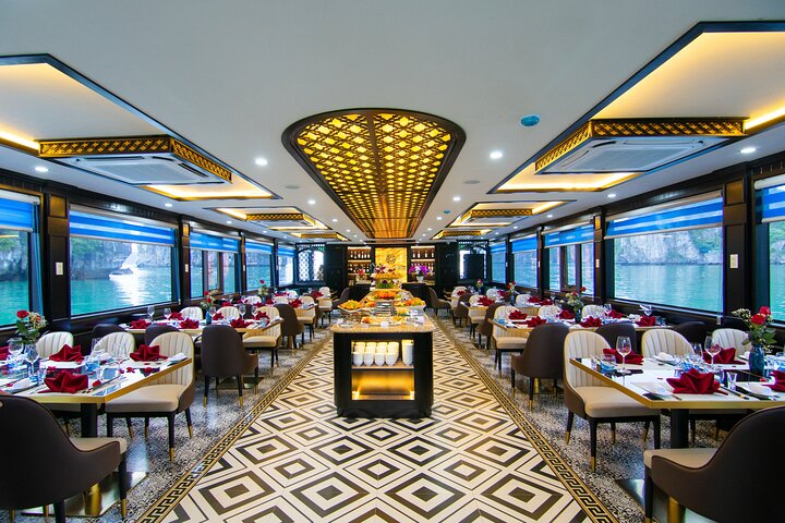 Best Seller Halong Luxury Day Cruise: Buffet Lunch & Sunset Party