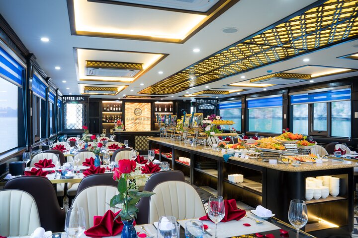 Best Seller Halong Luxury Day Cruise: Buffet Lunch & Sunset Party