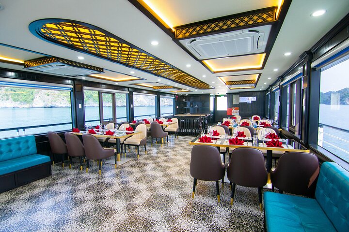 Best Seller Halong Luxury Day Cruise: Buffet Lunch & Sunset Party