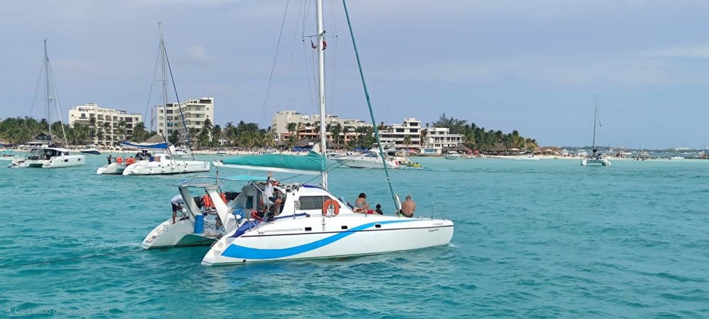 Catamaran for a family snorkel tour 38ft