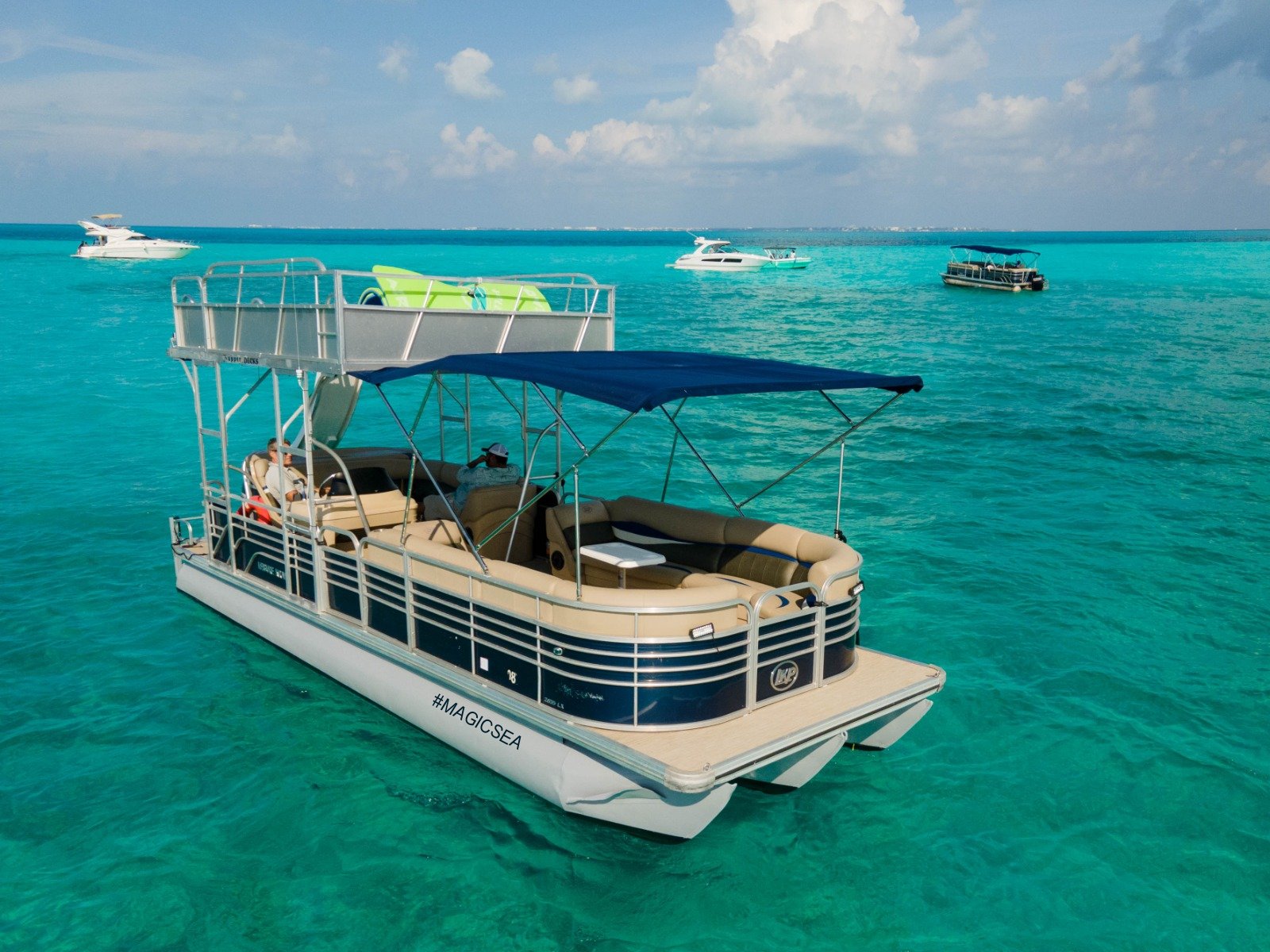 Charter the 33 ft Pontoon boat with Slide for 10 people
