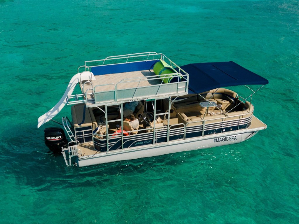 Charter the 33 ft Pontoon boat with Slide for 10 people