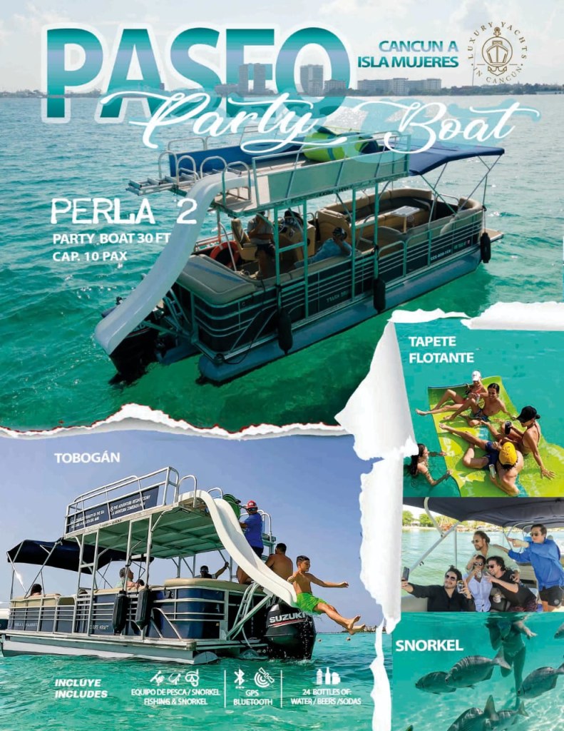 Charter the 33 ft Pontoon boat with Slide for 10 people