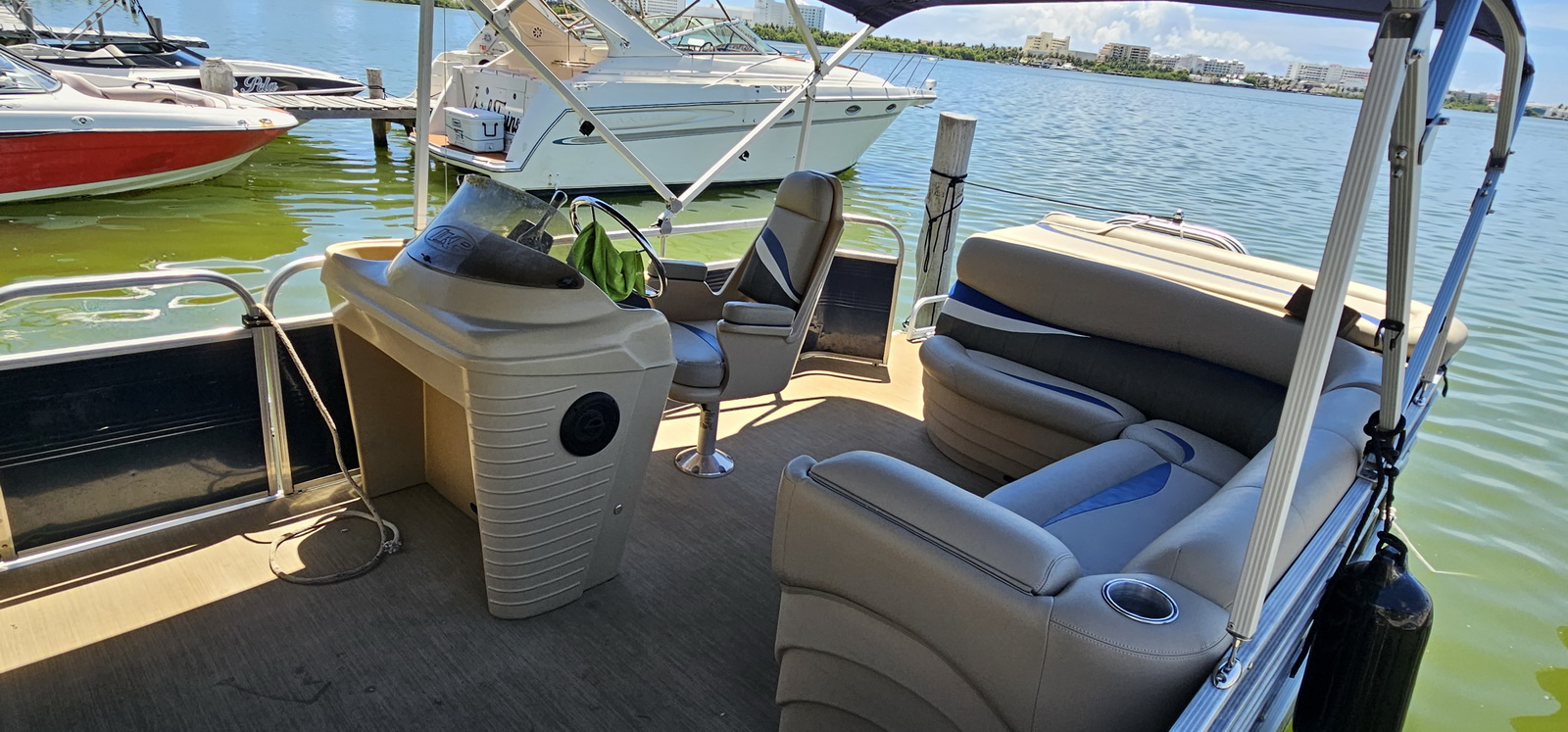 Charter the 33 ft Pontoon boat with Slide for 10 people