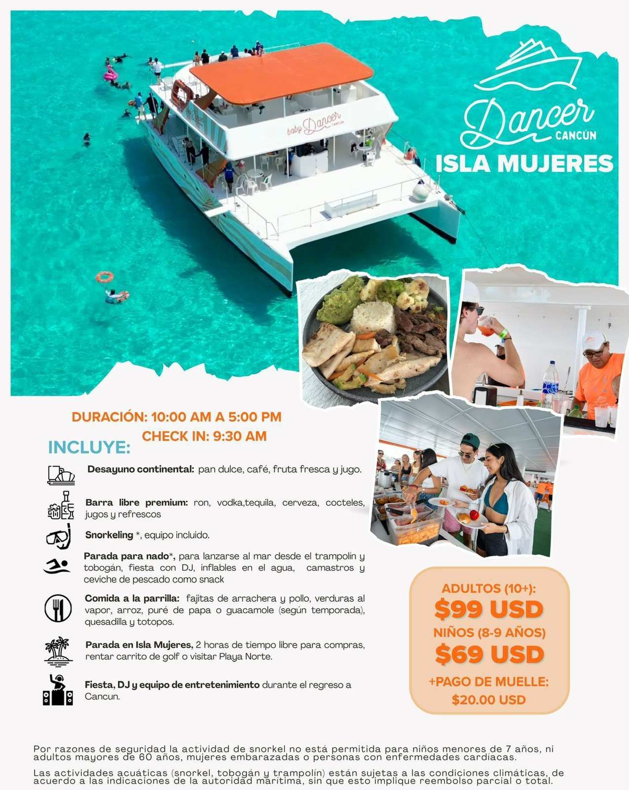Daily Catamaran Tour Dancer with Slide