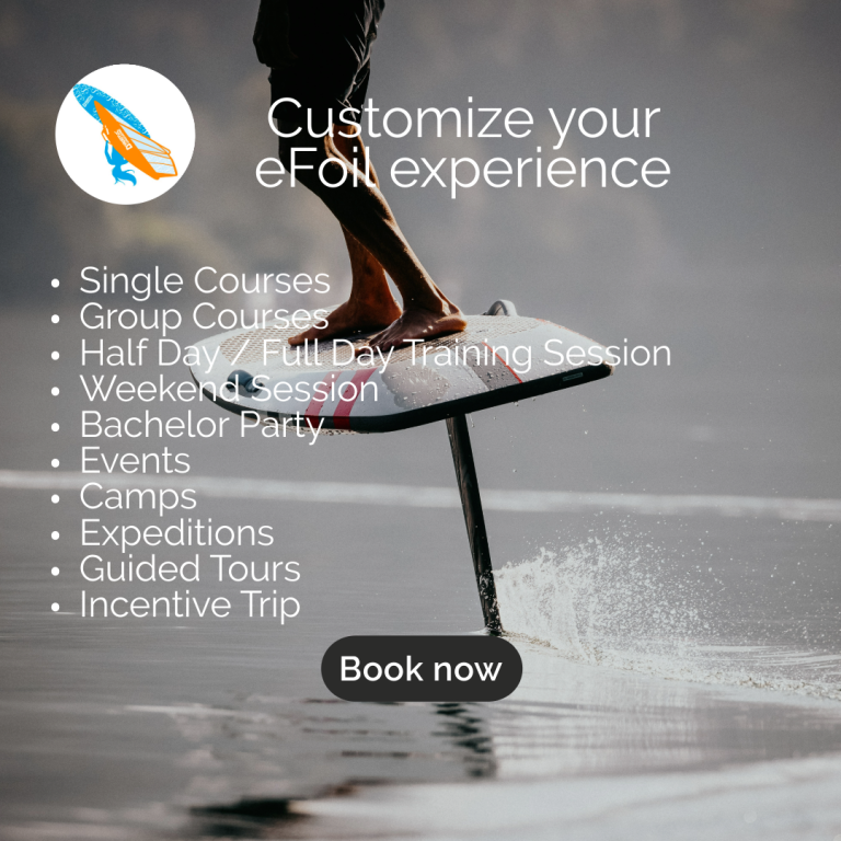 E-foil Malmö, Hyperfly 150 litres electric foil surfing with an easy to ride board from Audi