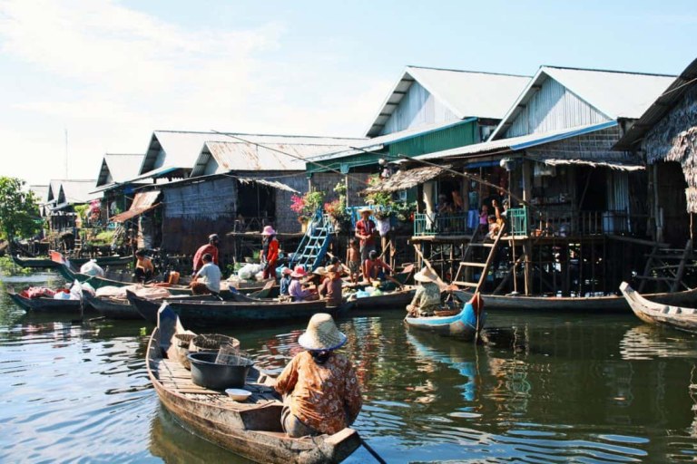 FLOATING VILLAGE AT TWILIGHT