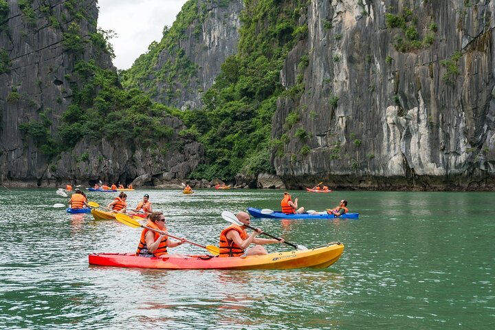Full-Day Halong Bay Cruise with Caves, Island, Swimming& Kayaking