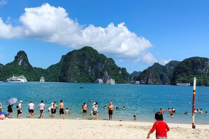 Full-Day Halong Bay Cruise with Caves, Island, Swimming& Kayaking