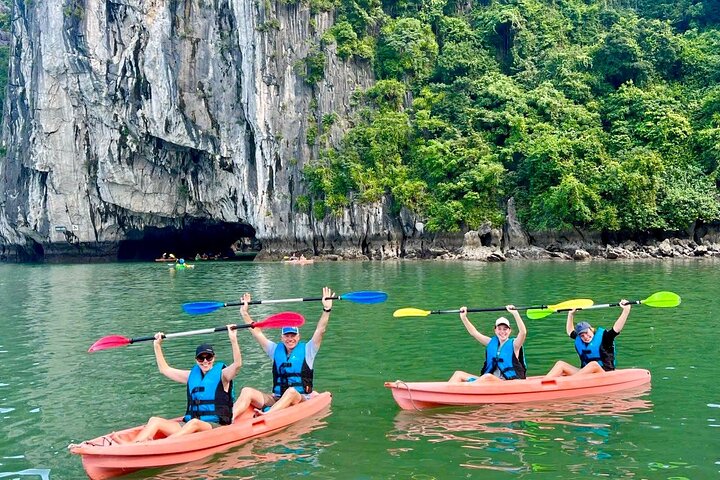 Ha Long Bay 5-Star Cruise with Swim, Kayak, Jacuzzi & Limousine