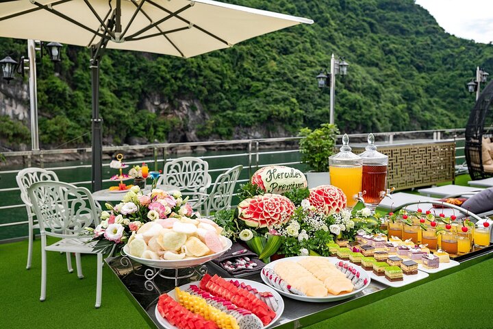 Halong Bay Hercules Premium Day Cruise with Cave, Island, Buffet