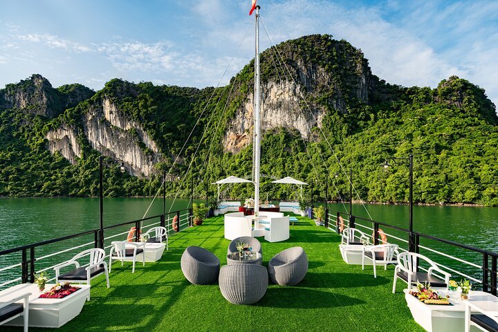 Discover Halong Bay's Wonders: 5* Sonata Cruise with Jacuzzi