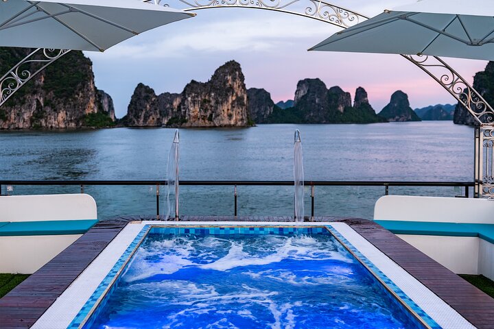 Discover Halong Bay's Wonders: 5* Sonata Cruise with Jacuzzi