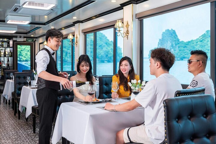 Halong Bay Luxury Sonata Cruise with Traditional Music from Hanoi