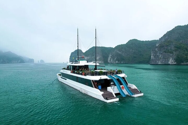 Halong Catamaran Premium Day Cruise with Jacuzzi & Water Slides