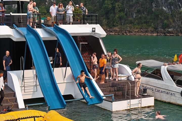 Halong Catamaran Premium Day Cruise with Jacuzzi & Water Slides