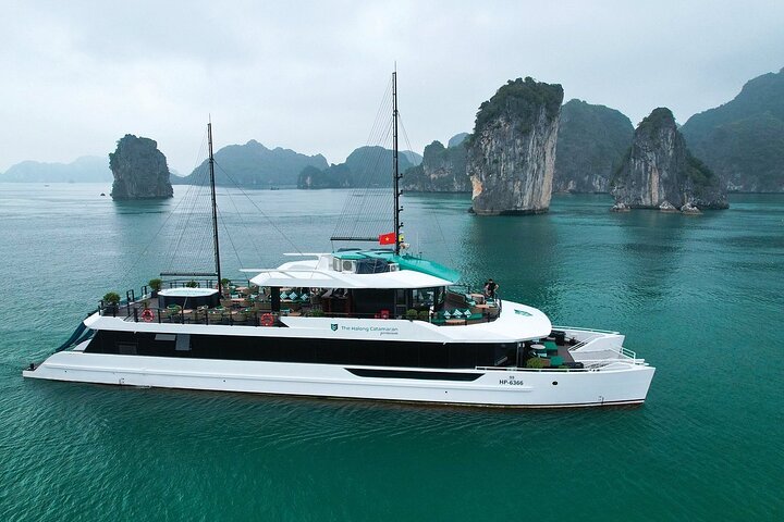 Halong Catamaran Premium Day Cruise with Jacuzzi & Water Slides