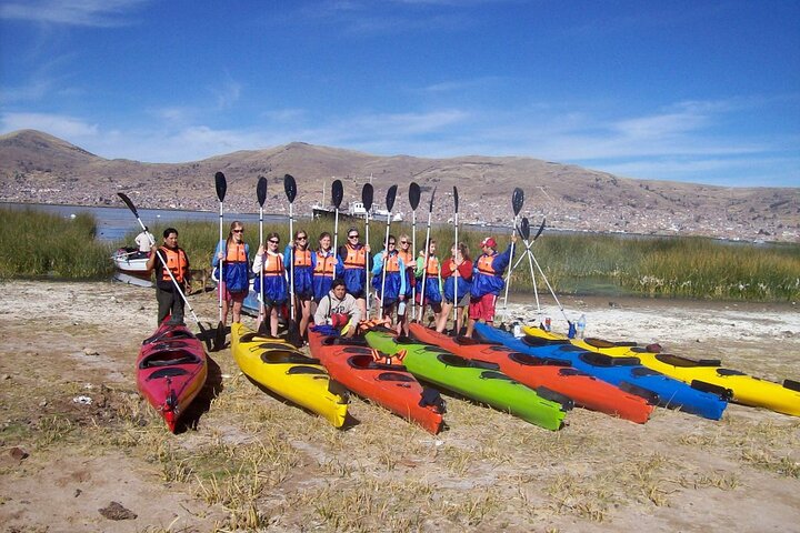 Kayaking by The Uros Island