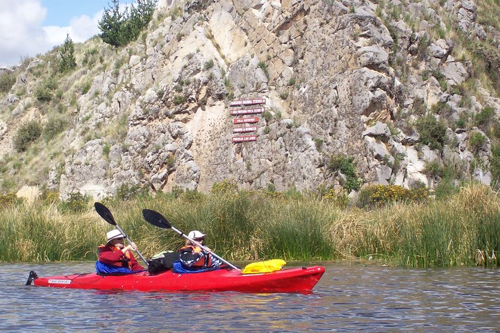 Kayaking by The Uros Island