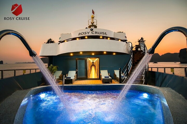 Luxury Rosy Cruise 3 Days Explore Halong Bay Lan Ha Bay Private Balcony