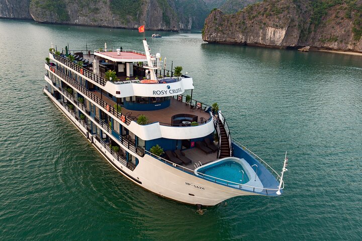 Luxury Rosy Cruise 3 Days Explore Halong Bay Lan Ha Bay Private Balcony
