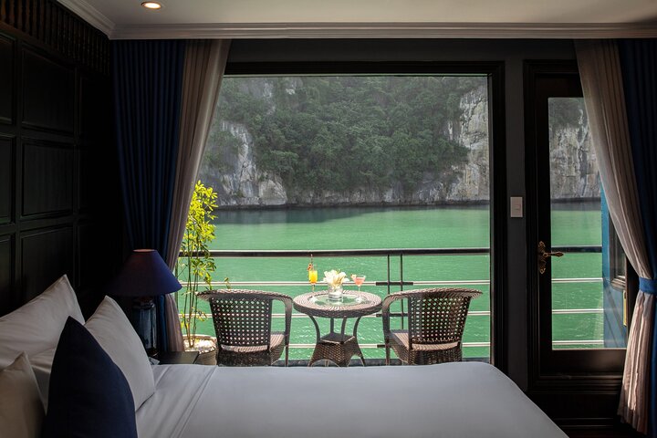 Luxury Rosy Cruise 3 Days Explore Halong Bay Lan Ha Bay Private Balcony