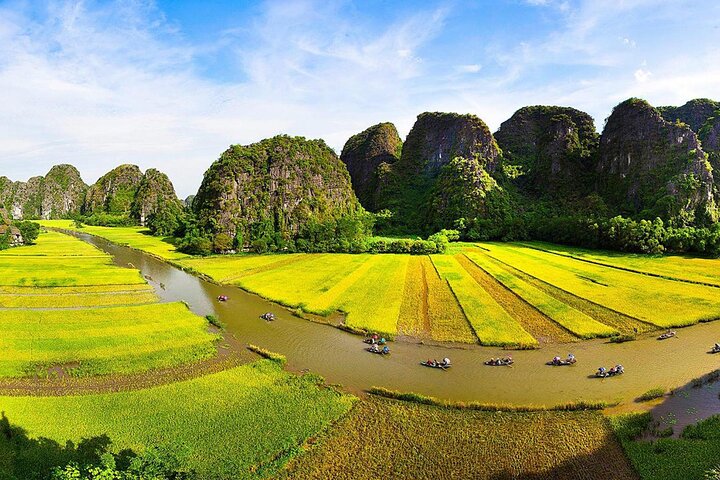 high view on river