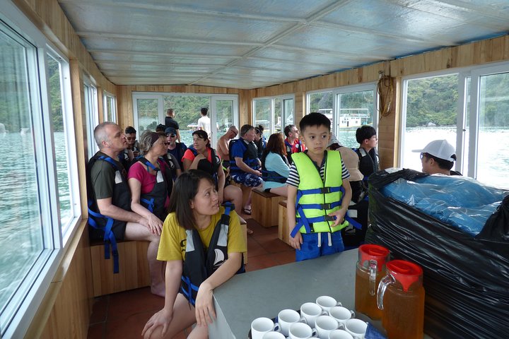 sailing to visit caves in halong bay