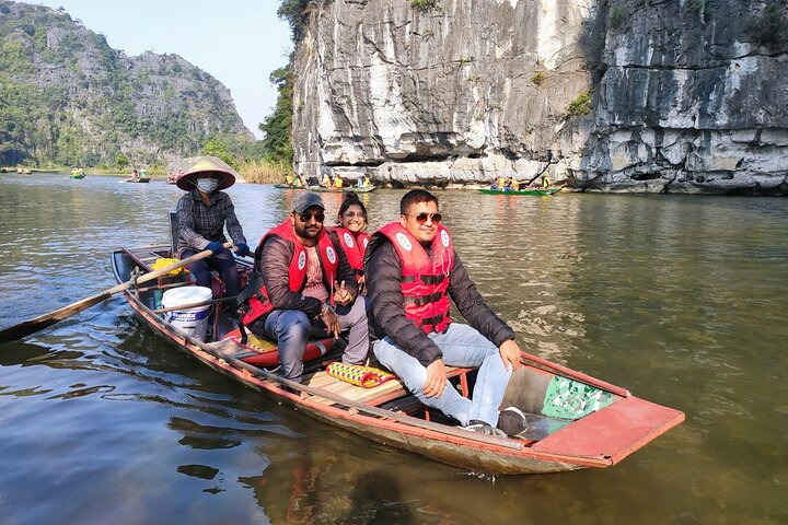 Tam Coc Boating Hoa Lu Private Day Tour and Local Family Visit